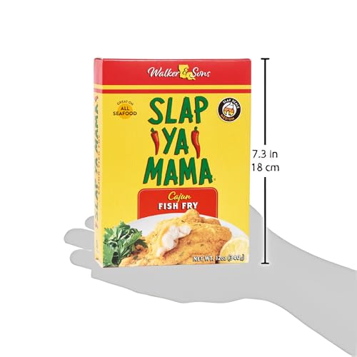 Slap Ya Mama Louisiana Style Cajun Fish Fry, No MSG and Kosher, 12 Ounce Box, Pack of 3 | Three 12 oz boxes of Cajun fish-fry breading for fish