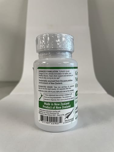 TURNER Omega-3 New Zealand Green Lipped Mussel Oil, 53x Higher Potency with UAF1000+ Super Antioxidant for Superior Joint Comfort & Mobility