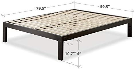 ZINUS Lorrick Metal Platform Bed Frame, Mattress Foundation, Easy, Bolt Free Assembly, Queen, Black