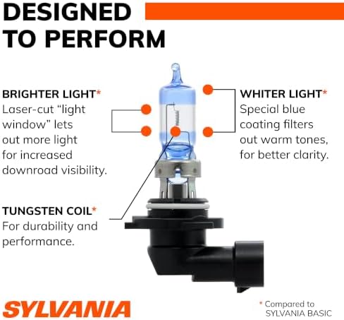 SYLVANIA - 9005 SilverStar Ultra - High Performance Halogen Headlight Bulb, High Beam, Low Beam and Fog Replacement Bulb, Brightest Down Road with Whiter Light, Tri-Band Technology (Contains 1 Bulb)