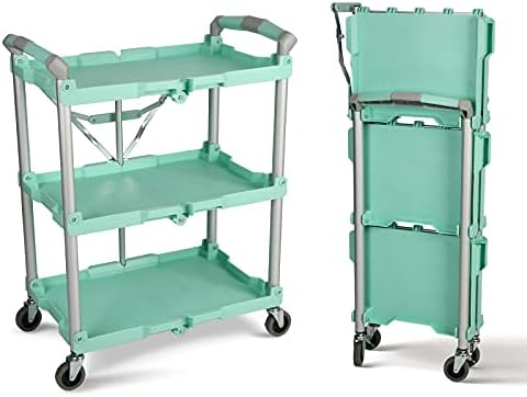 Olympia Tools 85-188 Pack-N-Roll Folding Collapsible Service Cart, 150LB Capacity, Black