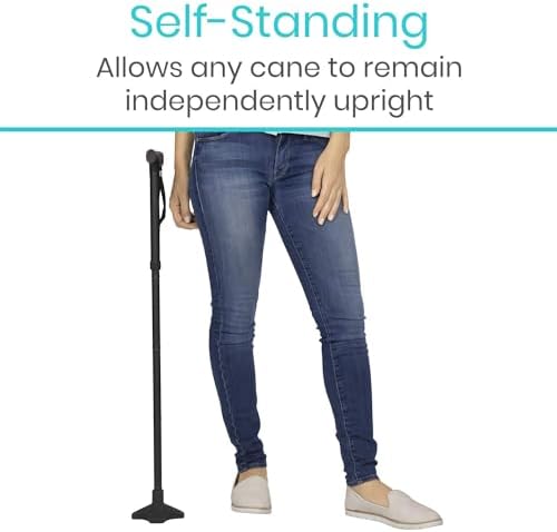 Vive Self Standing Walking Cane Tip 3/4 Inch Heavy Duty Replacement Quad