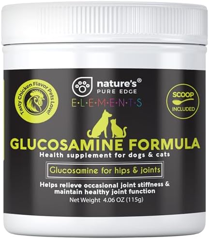 Nature's Pure Edge Original Extra Strength Glucosamine Dog and Cat Supplement Flavored with Real Chicken. Treats Painful and Damaged Joints. Large