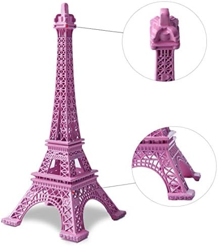 ESHATO Gold Metal Eiffel Tower Statue, 7inch Decorative Figurine Replica Stand Holder for Cake Topper Table Decor Gift Party Home Decoration
