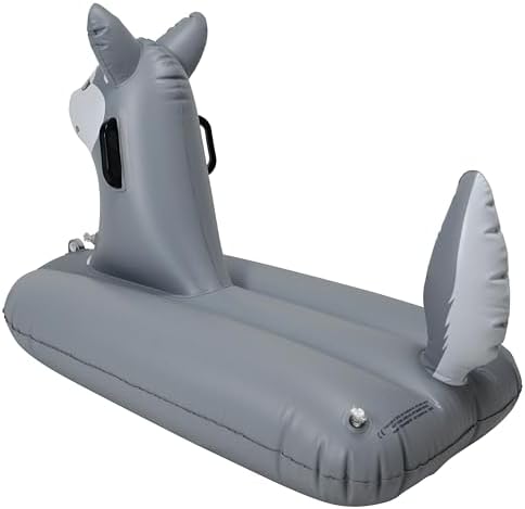 Jet Creations Husky Inflatable Snow Grass Sled Pool Float for Kids and Adults, 38 inch Long 2 Handles
