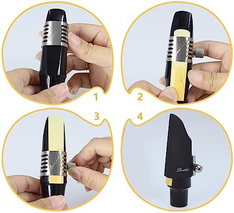 Premium Stainless Steel Ligature for Tenor Saxophone- Tenor Saxophone Ligature with Adjustable Screws - Durable and Secure Ligature Retainer…
