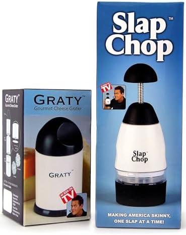 Original Slap Chop Slicer Chopper with Stainless Steel Blades & Butterfly Opening for Easy Cleaning - Vegetable Chopper Gadget, Mini Chopper for Salads - Kitchen Accessory