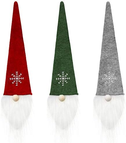 Boao 6 Sets Christmas Gnome Wine Bottle Covers Knit Toppers Party,Style 9
