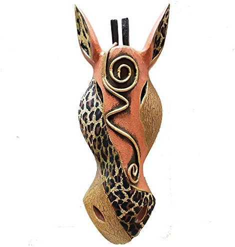 Giraffe Zebra Face Mask Wall Hanging Décor Hand Painted Patterns African Safari Style Decorative Accent Contemporary Variation An Awesome Gifting