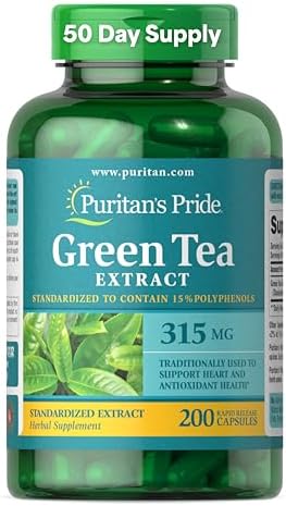 Puritan's Pride Green Tea Standardized Extract 315mg, 200 Capsules
