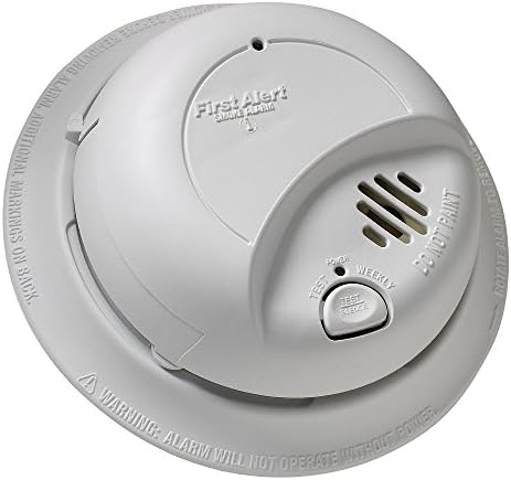 First Alert BRK 9120B/ SMI100-AC Smoke Detector, Hardwired Alarm with Battery Backup, 3-Pack