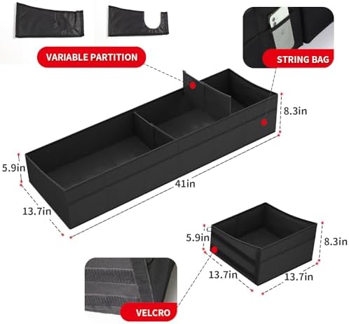 Foldable Under Seat Storage Box for Ford F-150 2017-2025 and F-250/F-350/F-450/F-550 Super Duty | Crew Cab |FOR Ford F150 Accessories Truck bed