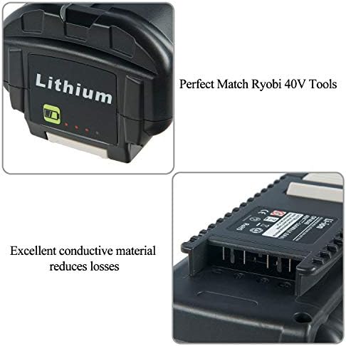 Replacement Battery for Ryobi 40v Battery OP4015 OP4050A OP4040 OP4050 Compatible with Ryobi 40V Cordless Power Tools, Capacity 4.0Ah