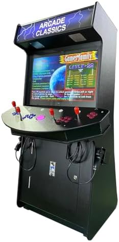 4 Player Games 4600 Games 32 inch Screen Black Full Size Commercial Grade Upright Standup Arcade Machine with 2 Game Guns Included