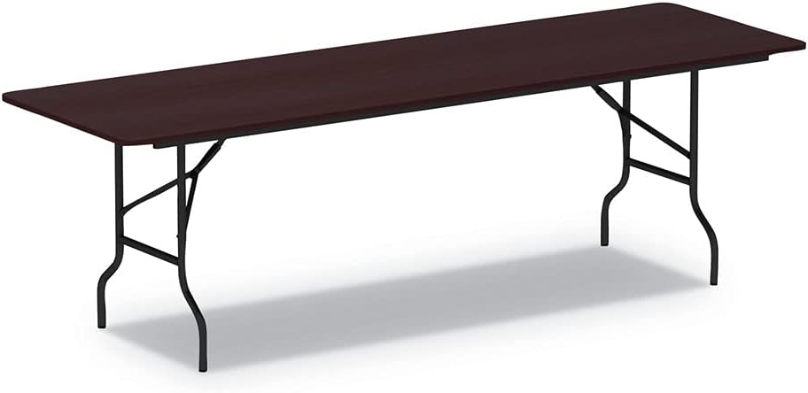 Alera Wood Folding Table, Rectangular, 95.88w x 29.88d x 29.13h, Mahogany