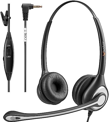 Wantek Phone Headset with Microphone Noise Cancelling