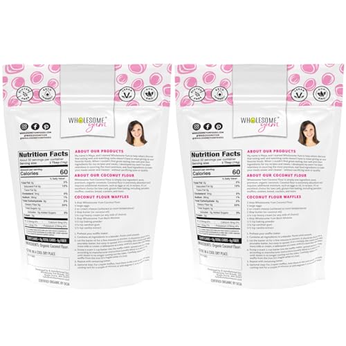 Wholesome Yum Premium Organic Coconut Flour For Baking, Keto, Gluten Free
