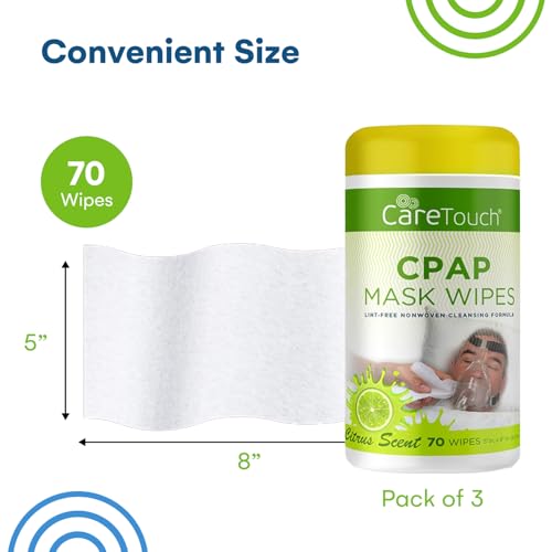 Care Touch CPAP Mask Wipes - 3 Packs of 70 Citrus Scent CPAP Wipes