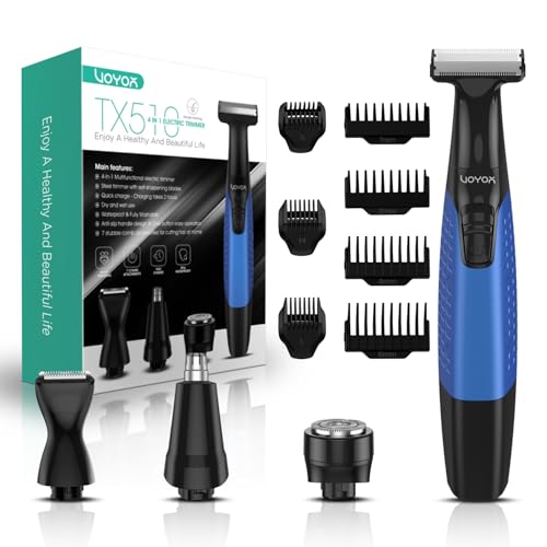 VOYOR Beard Trimmer for Men, Electric Razor for Face, Body & Nose, Wet/Dry