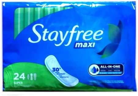 STAYFREE Super Maxi Pads, Size 2, 24 ea (Pack of 3)