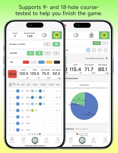 Portable Golf Launch Monitor & Simulator, Mobile Launch Monitor for Golf Swing Analysis, Simulators for Home ，Training & Swing Analyzer