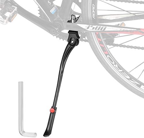 Boao Cycling Side Kickstand Adjustable Bicycle Support Stand Aluminum Alloy Bike Support Stand with 8 mm Hexagon Wrench for 24, 26