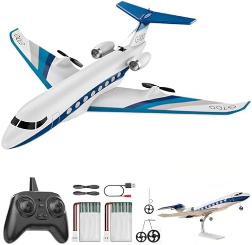 ANTSIR RC Plane G700 Private Jet, 2.4GHz 3CH Easy to Fly RC Airplane Gift | 6-Axis Gyro, RTF Glider, Display Stand, 2 Batteries, Durable Foam