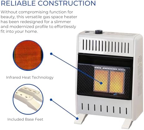ProCom Heating Liquid Propane Ventless Infrared Plaque Heater With Base Feet - 10,000 BTU, Manual Control - Model# ML100HPA-B