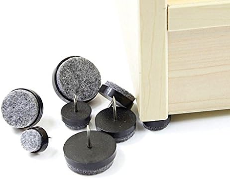40pcs Furniture Felt Pad Heavy Duty Nail-on Chiar Slider Glide Pad Floor Protector for Wooden Furniture Chair Tables Leg Feet(Φ20mm or 0.8";Black)