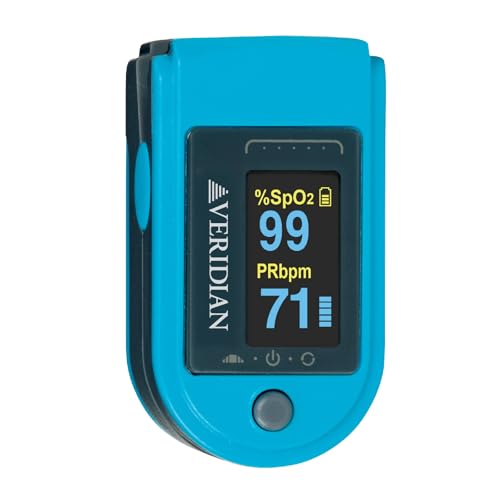 Deluxe Fingertip Pulse Oximeter | Pulse Rate Monitor, Auto-Rotating Display with 4 Backlit Modes, Lanyard & Batteries Included