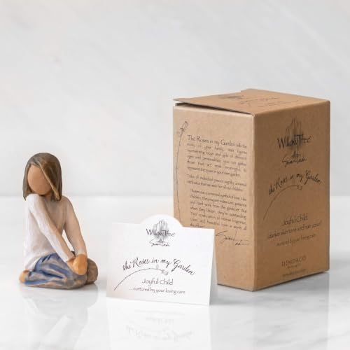 Willow Tree Joyful Child (Darker Skin), Sculpted Hand-Painted Figure | Celebrates a Child's Spirit, Family Grouping Keepsake