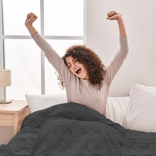 Oakias 100% Cotton Blanket Queen Size, White 90 x 90 Inches – 350 GSM Soft