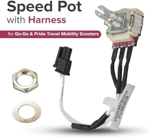 Speed Pot with Harness for Go-Go & Pride Mobility Scooters -Replacement Speed Potentiometer Dial for GOGO Elite Traveller, Ultra