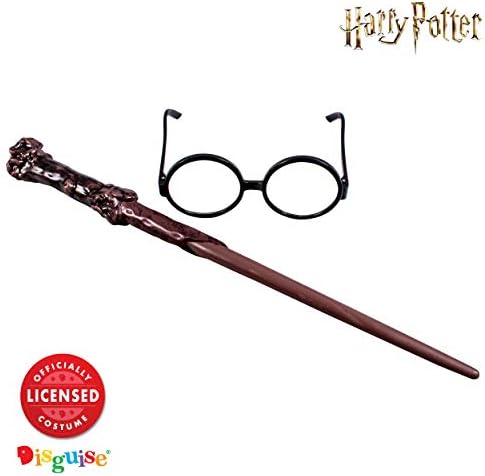 Disguise Harry Potter Accessories Set, Costume Wand and Glasses Kit