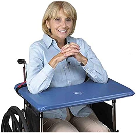 Skil-Care 16"-18" Wheelchair Vinyl Lap Tray with Straps, Provides Proper Body Alignment & Balance, Available in Nylon or Vinyl Covers, Easy-Release Hook & Loop Closures, Wipe-Clean Surface, 705020