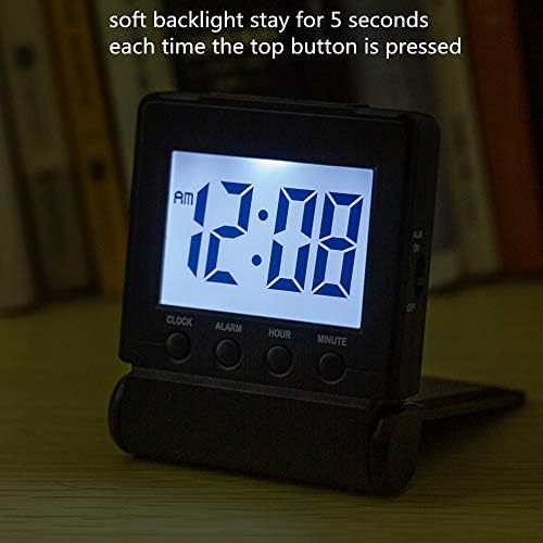 Compact Digital Travel Alarm Clock with High/Low Volume Options, Simple to Set, Easy to Read, Bold Digits, Snooze Backlight, Quality Construction