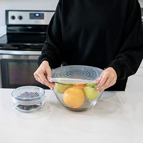 Modfamily Silicone Stretch Lids (7 pack, includes EXCLUSIVE XL SIZE), Reusable