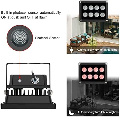 Univivi 8-LEDs IR Illuminator 850nm Infrared Flood Light for Night Vision | Long Range Infrared Illuminator for Security Camera
