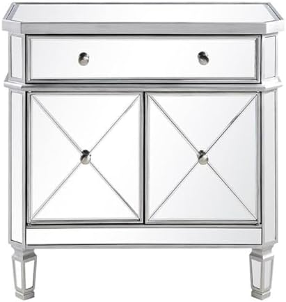 Elegant Lighting Danville 2 Door Mirrored Chest in Silver