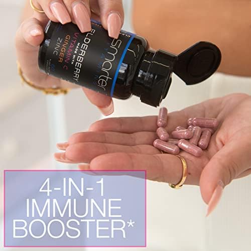 10:1 Black Elderberry Extract with Vitamin C, Zinc & Ginger, 60 Vegan Caps