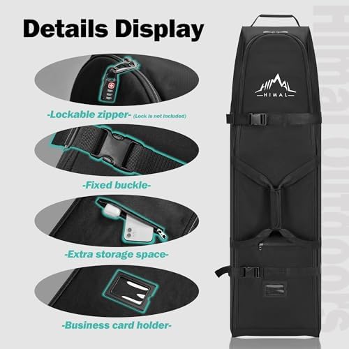 Himal Outdoors Soft-Sided Golf Travel Bag with Wheels, 600D Oxford Fabric | Water-Resistant 600D Oxford, Soft-Sided Design, Rolling Wheels, Excellent Zipper, Universal Fit, Airline Travel