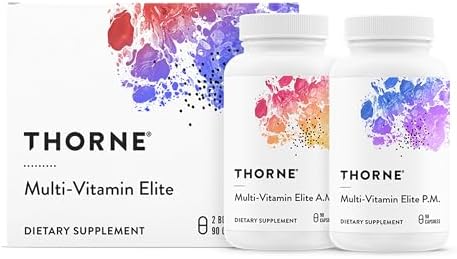 THORNE Multi-Vitamin Elite, Daily Nutritional Supplement, 180 Capsules | Two Formulas Support Cellular Energy Production, Sleep Quality