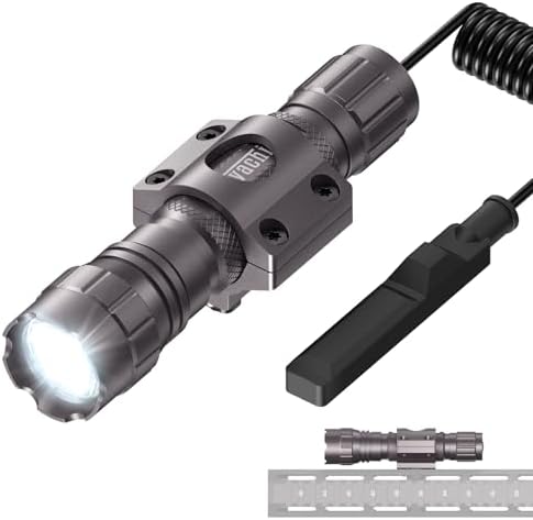 Feyachi FL22 Tactical Flashlight 1200 Lumens LED Light M Lock Rail Mount Ar Flashlight with Pressure Switch