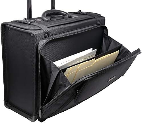 Alpine Swiss Rolling Briefcase | Laptop Bag For Men & Women | Hard Side Catalog Case on Wheels | Legal Size File Dividers | Lawyers Attache Case