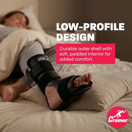 Cramer Dorsal Night Splint, Small, Foot Brace for Plantar Fasciitis Support, Lightweight Low-Profile Sleep Aid, Adjustable Arch Alignment Splint for Left or Right Foot, Slip-Resistant Fit