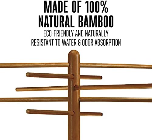 Weston Bamboo Pasta Drying Rack (53-0201), 10 Drying Arms, 16" Tall, 14" Wide, Stores Flat