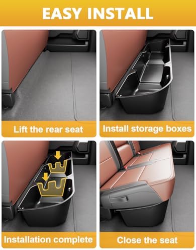 Tuyoung Under Seat Storage Boxes for 2015-2026 Ford F-150 F150 | SuperCrew Cab 2017-2026 F-250/F-350/F-450/F-550 Super Duty Heavy Duty Rear Truck Under Back Seat Box Organizer Cargo Box