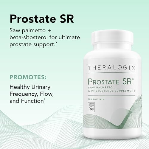 Theralogix Prostate SR Saw Palmetto & Beta-Sitosterol Supplement - Supports Healthy Urinary Tract Function in Men* - 90-Day Supply - NSF Certified