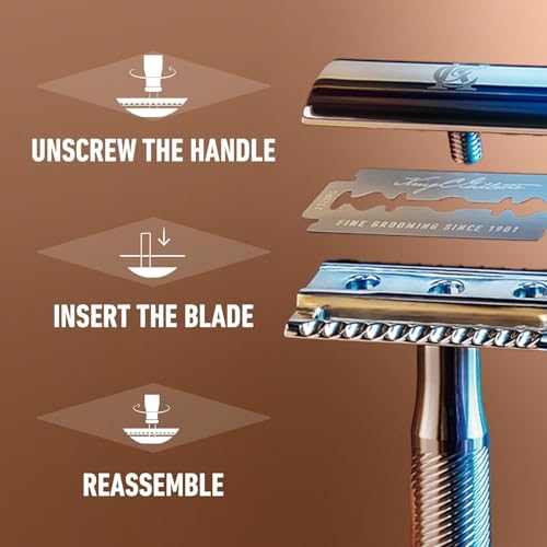 King C. Gillette Double Edge Safety Razor Blades 10 count, Stainless Steel Platinum Coated Blades