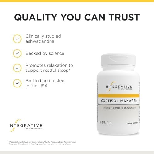 Integrative Therapeutics Cortisol Manager - Balance Cortisol & Support Relaxation for Restful Sleep* - Includes Ashwagandha & L-Theanine for Confidence with Less Stress* - 30 Tablets
